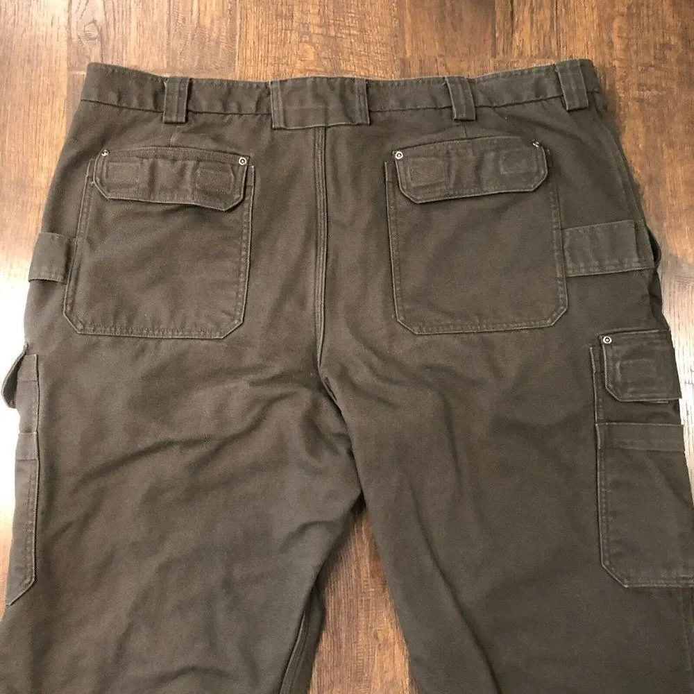 Duluth Trading Co Size 48x30 (45x22.5) Fire Hose Canvas Pants HEAVY Fleece Lined